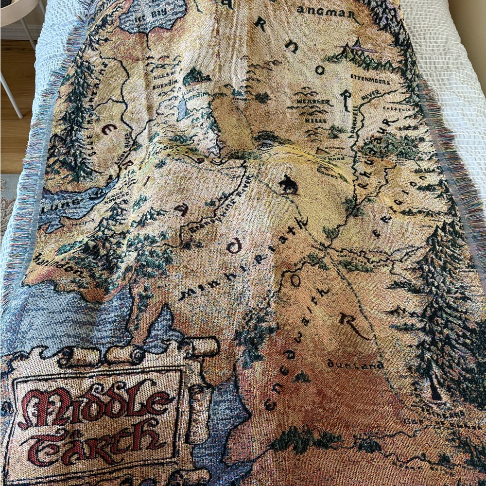 Middle Earth Map Tapestry Blanket Hobbit/LOTR